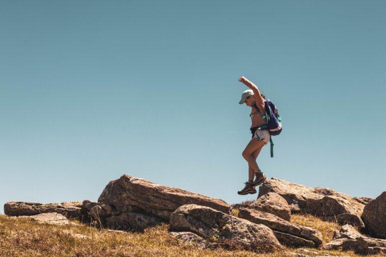 woman hiking on trail